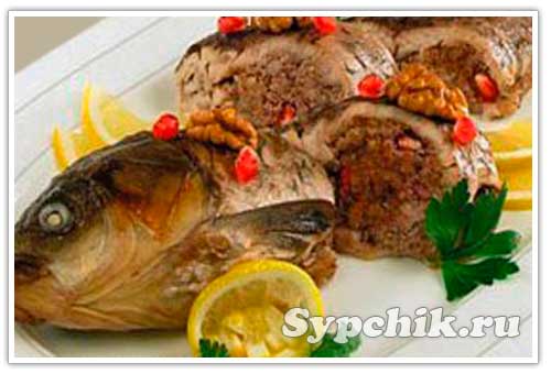 Рыба фаршированная овощами, запеченная в духовке - Сборник кулинарных рецептов Вкусняшки от Ирульки